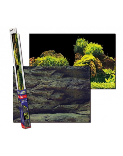 AQUA NOVA Obojstranné pozadie akvária S 60x30cm, skaly / rastliny