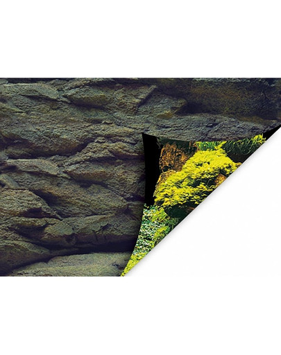 AQUA NOVA Obojstranné pozadie akvária XL 150x60cm, skaly / rastliny
