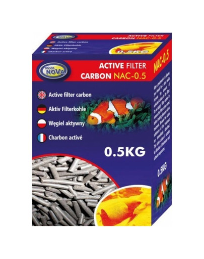 AQUA NOVA Aquarium aktívne uhlie 0,5 kg NAC-0,5