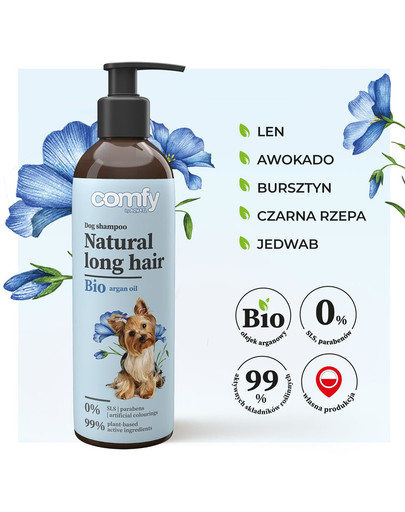 COMFY Natural Long Hair 250 ml šampón pre psov s dlhou srsťou
