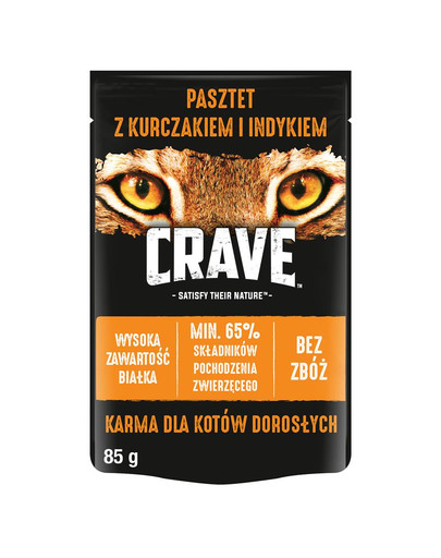 CRAVE Kapsička 85g - kuracie a morčacie pre dospelé mačky