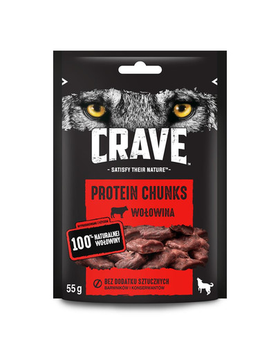 CRAVE Bezzrnná pochúťka pre psov s hovädzieho  mäsa 6 x 55g