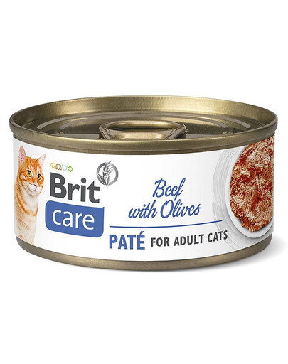 BRIT Care Cat Adult hovädzia paštéta s olivami 70 g