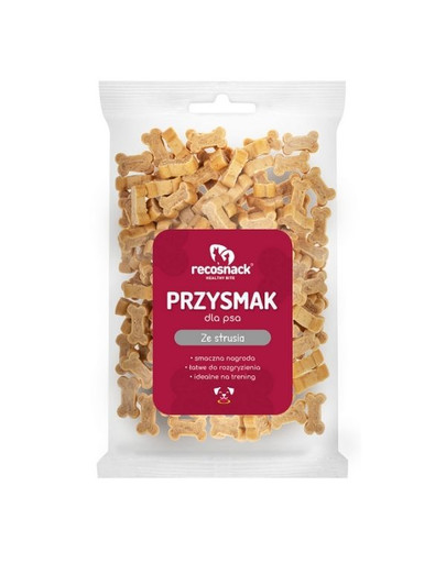 RECOSNACK Tréningové pochúťky pre psov z pštrosieho mäsa 100 g