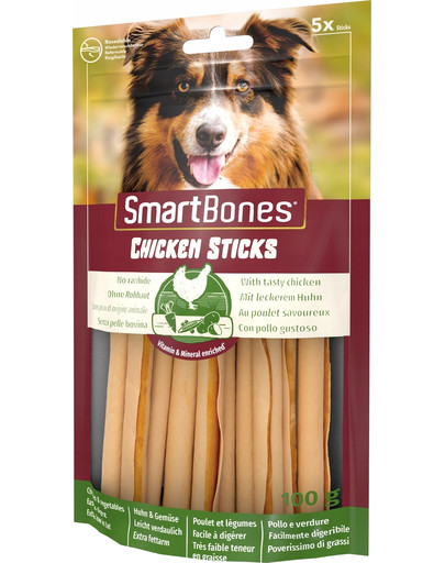 SmartBones Chicken Sticks – Žuvacie tyčinky s kuracím mäsom 5ks