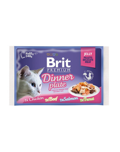 BRIT Premium Fillet dinner plate Mix príchutí v želé pre mačky 52 x 85 g