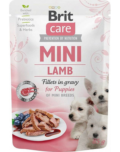 BRIT Care Mini Lamb Small Breed Puppy Krmivo s jahňacím mäsom v omáčke pre šteňatá 24 x 85 g