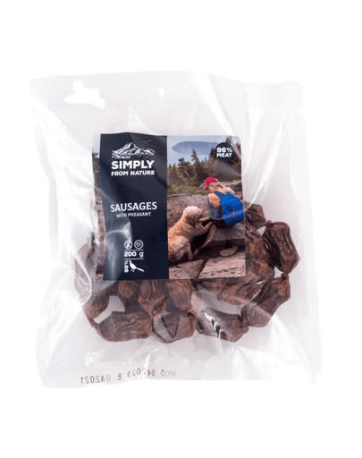 SIMPLY FROM NATURE Klobásky pre psov s bažantím mäsom 200 g