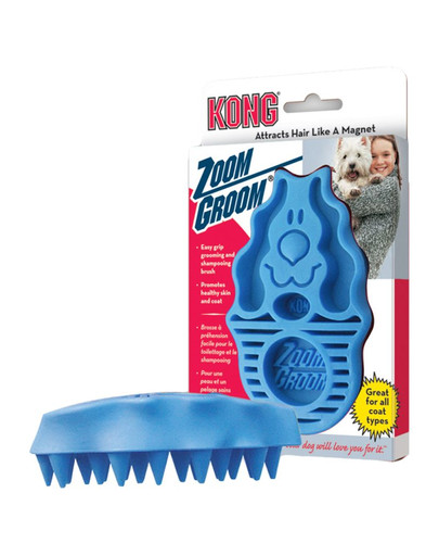 KONG ZoomGroom Boysenberry Kefa na zber odumretých vlasov L