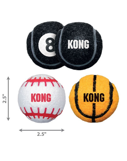 KONG Sport Balls M 3 ks loptičky pre psa gumové