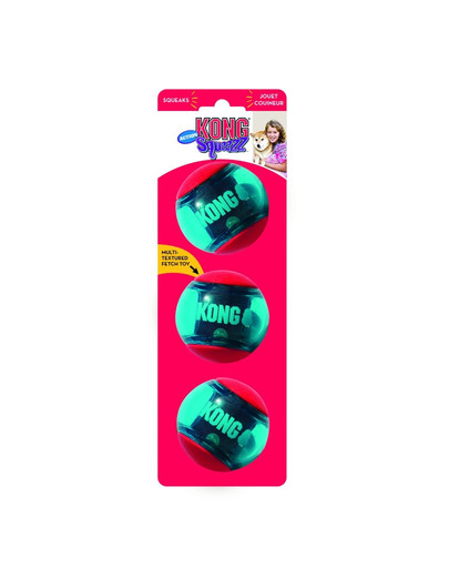 KONG Squeezz Action Ball Red 3 ks lopty pre psa M