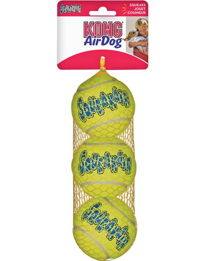 KONG SqueakAir Ball M 3 ks lopta tenisová pre psa
