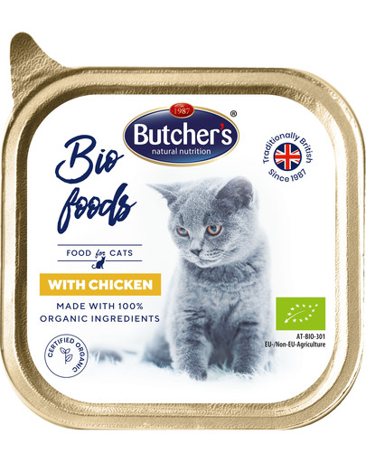 BUTCHER'S BIO foods kuracia paštéta pre mačky 19 x 85 g