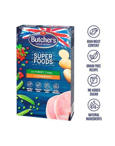 Superfoods Pochúťky s morkou a brusnicami 6 x 320 g