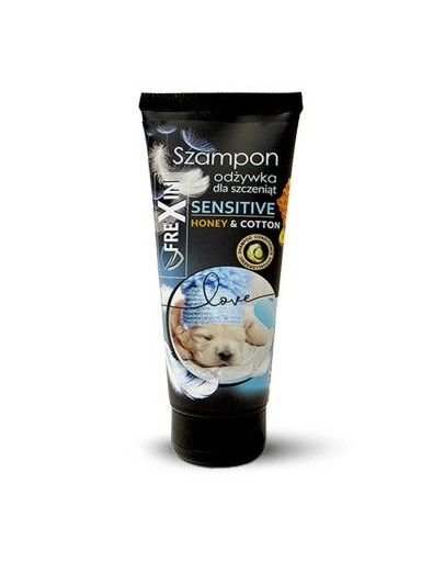 FREXIN Sensitive Šampón s kondicionérom pre šteniatka med a bavlna 220 g