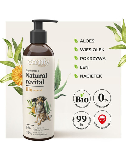 COMFY Natural Revital regeneračný šampón pre psov 250 ml