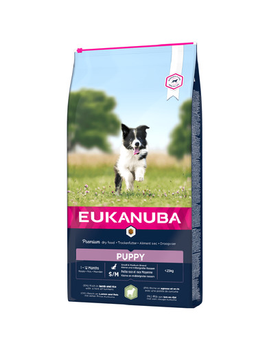 EUKANUBA Dog Puppy Granule pre psov malé a stredné plemeno jahňacina a ryža 12 kg