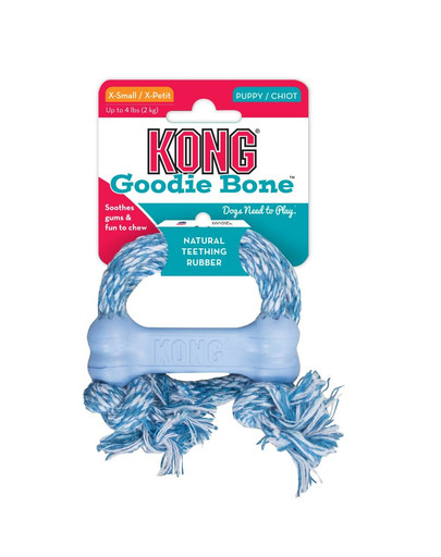 KONG Puppy Goodie Bone with rope XS Kost s lankom pre