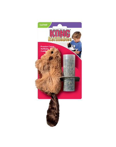 KONG Refillables Beaver hračka pre mačky s prútom bóbr