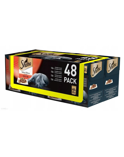 SHEBA Select Slices in Gravy krmivo pre mačky v omáčke 48 x 85 g vrecúško