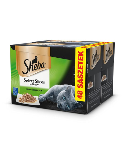 SHEBA Select Slices in Gravy krmivo pre mačky v omáčke 48 x 85 g vrecúško