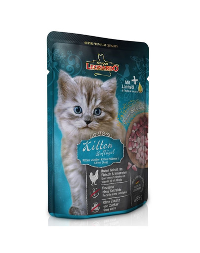 LEONARDO Kitten Finest Selection S hydinou pre mačiatka 16 x 85 g