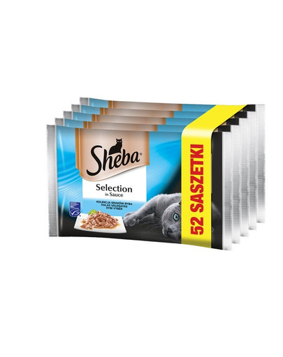SHEBA Selection in Sauce  krmivo pre mačky v omáčke 52 x 85 g vrecúško
