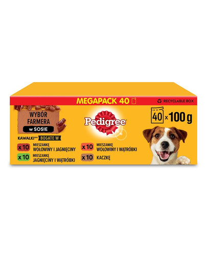PEDIGREE Adult 40x100 g - Mix príchutí v omáčke