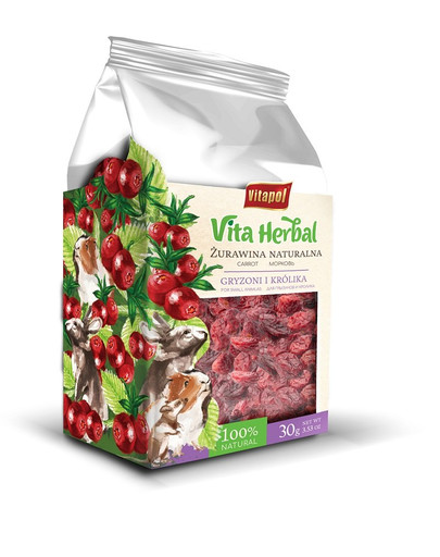 VITAPOL Vita Bylinná prírodná brusnica pre hlodavce a králiky 30 g