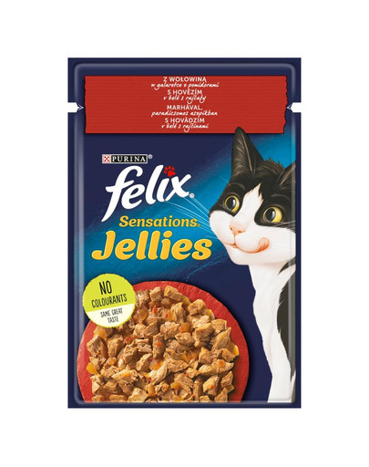 FELIX Sensations Jellies Hovädzie s paradajkami v želé 26x85g