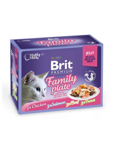 BRIT Premium Jelly Kapsičky  v želé pre mačky, mix príchutí 48x85 g