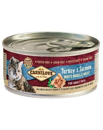 CARNILOVE Cat turkey & salmon 12 x 100 g morčacie s lososom pre mačky