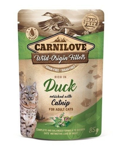 CARNILOVE Cat duck&catnip 24 x 85 g Kapsička pre mačky kačacie a kocúrnik