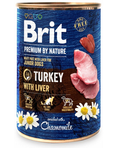 BRIT Premium by Nature Paštéta pre šteňatá z morčacieho mäsa a pečene 6 x 400 g