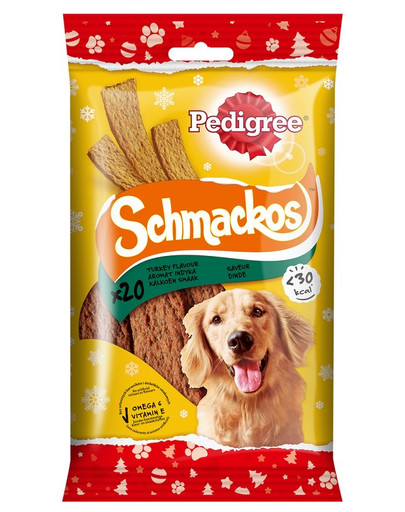 PEDIGREE Schmackos Vianočná maškrta s morčacou arómou pre dospelých psov 9x144 g