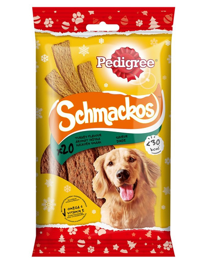 PEDIGREE Schmackos Vianočná maškrta s morčacou arómou pre dospelých psov 144 g