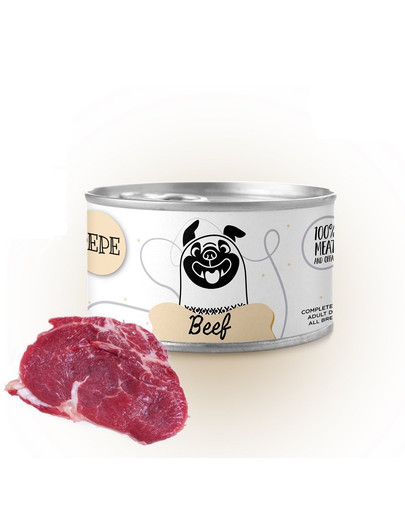 PAKA ZWIERZAKA PEPE Beef 100% hovädzia konzerva 410 g