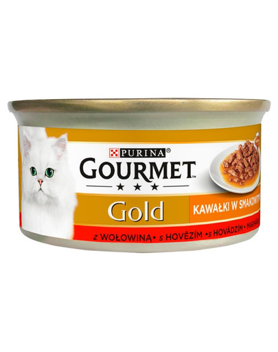 GOURMET Gold Sauce Delights s hovädzím mäsom 24x85 g