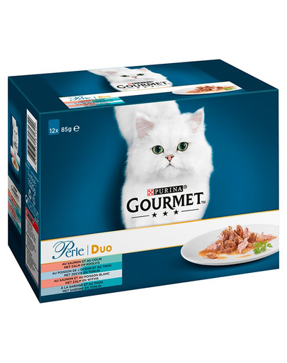 GOURMET Perle Fish Duet Krmivo pre mačky v omáčke 12x85g