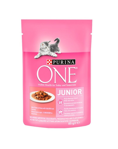 PURINA ONE Junior Losos pre mačiatka 24 x 85 g