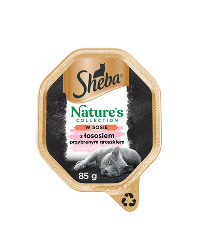 SHEBA Nature's Collection 22 x 85 g v omáčke s lososom a hráškom