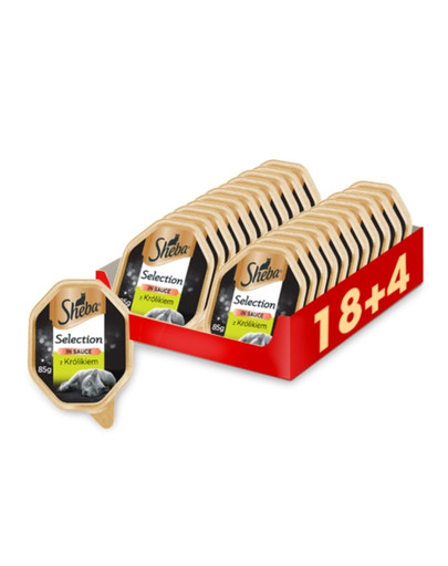 SHEBA Selection in Sauce s králikom 22 x 85 g (18 + 4 zdarma)