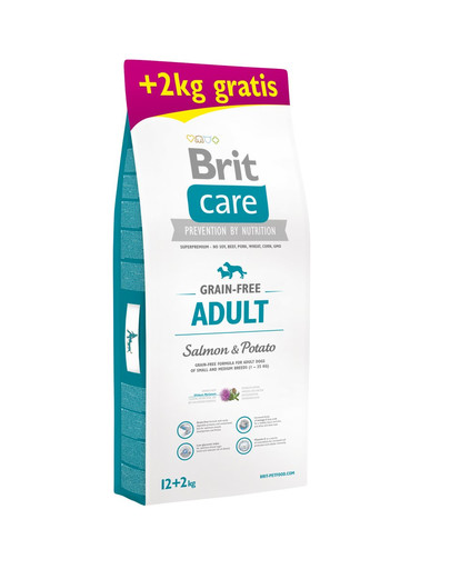 BRIT Care Grain-free Adult Salmon & Potato 12kg + 2 kg ZADARMO