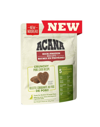 ACANA High protein crunchy treats 100 g maškrty s bravčovou pečeňou pre psov