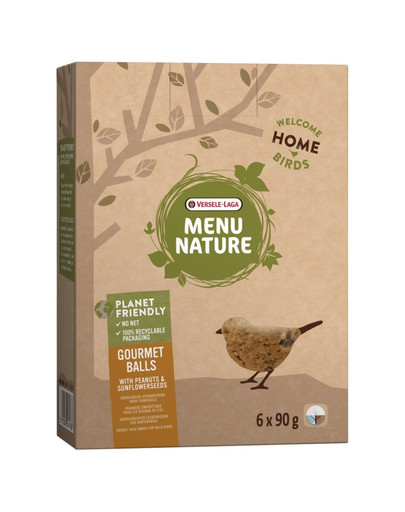 VERSELE-LAGA Menu Nature Tukové guličky pre voľne žijúce vtáky s arašidmi a slnečnicovými semienkami 540g