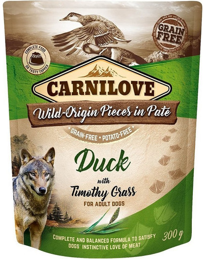CARNILOVE Dog Paté Duck with Timothy Grass 12 x 300g