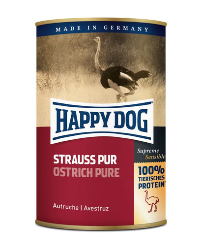 HAPPY DOG Pur Strauss so pštrosom 400g