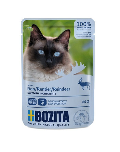 BOZITA Reindeer Sobie mäso v omáčke pre mačky 85 g
