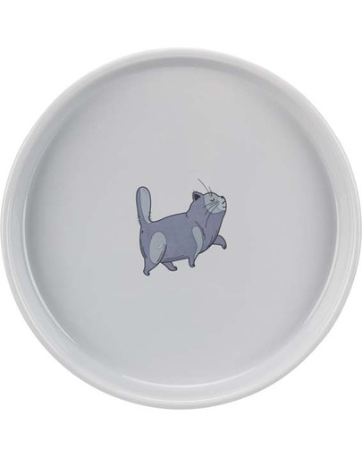 TRIXIE Keramická misa pre mačku s mačacím motívom 0,6l / 23cm; sivá