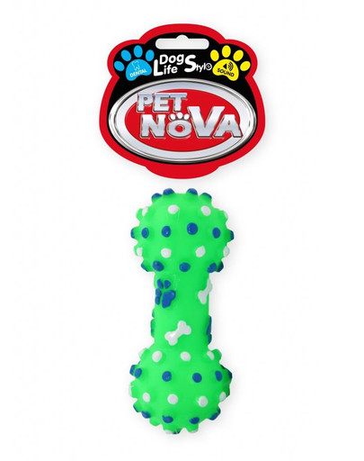 E-shop PET NOVA DOG LIFE STYLE Hračka v tvare činky 10,5 cm, zelená